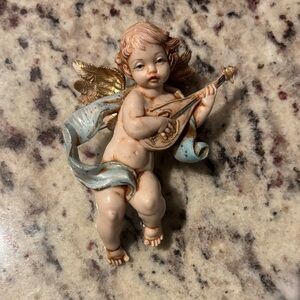 Vintage Cherub Angel Ornament Depose Italy Plastic Vtg Christmas Figurine Baby